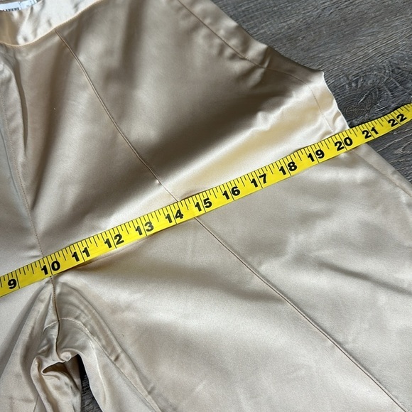 Jonathan Simkhai Duchesse-Satin Bootcut Pants High Rise in Goldish Cream Sz 8 - Picture 10 of 14